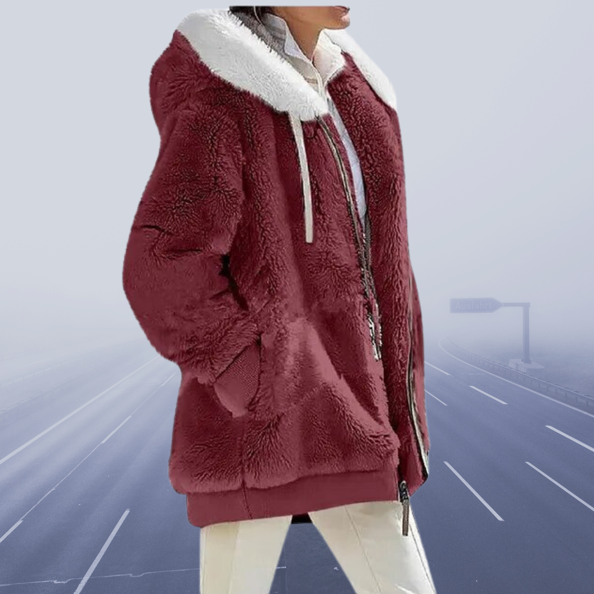 Helvano | Lässige Fleece-Kapuzenjacke für Damen