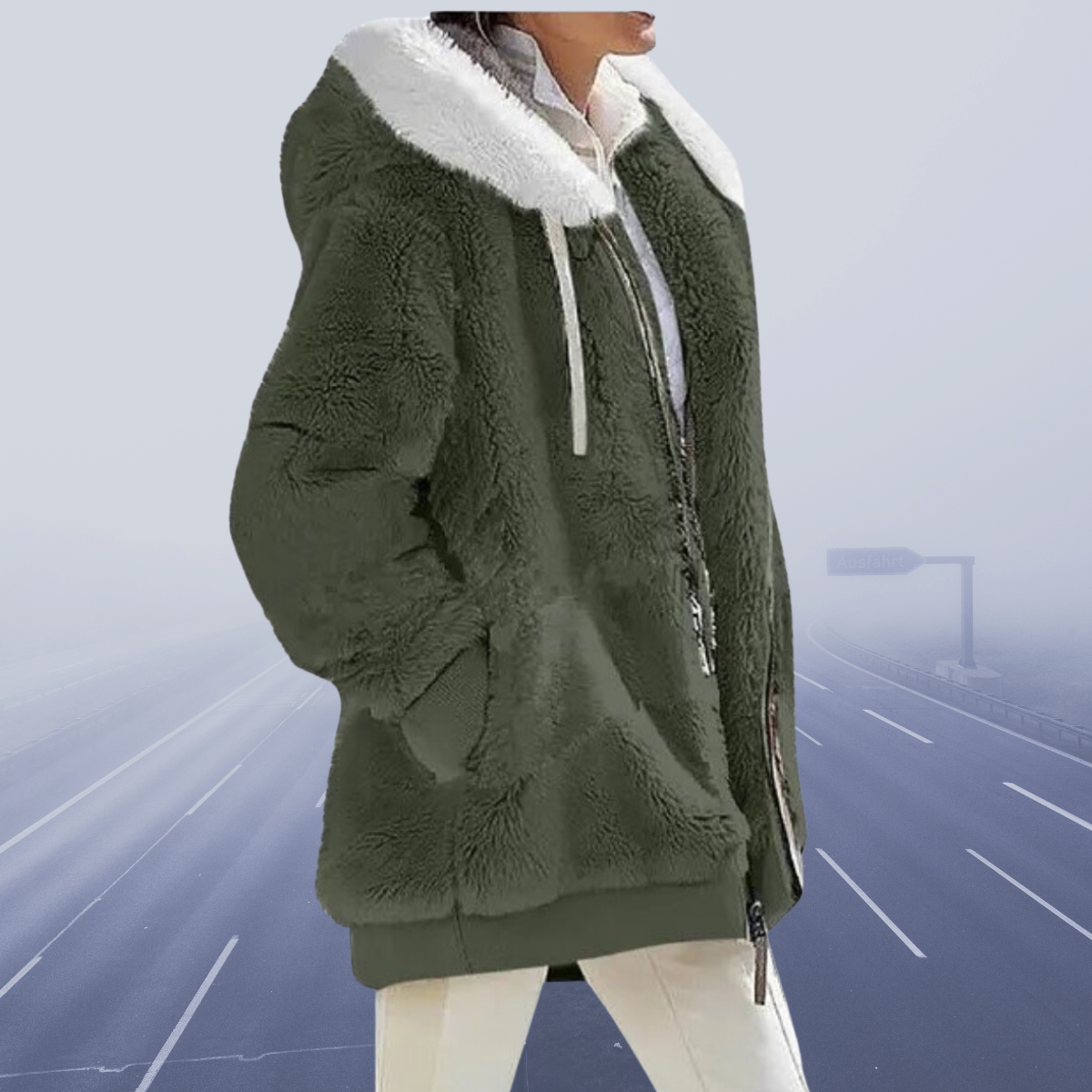 Helvano | Lässige Fleece-Kapuzenjacke für Damen
