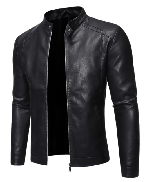 Helvano | Lederjacke mit Stehkragen für Herren