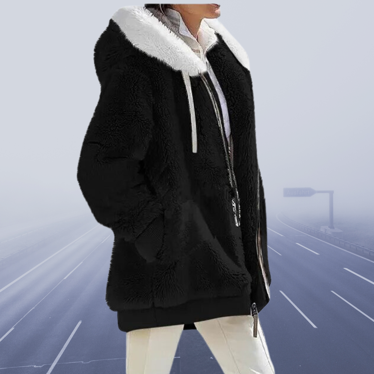 Helvano | Lässige Fleece-Kapuzenjacke für Damen