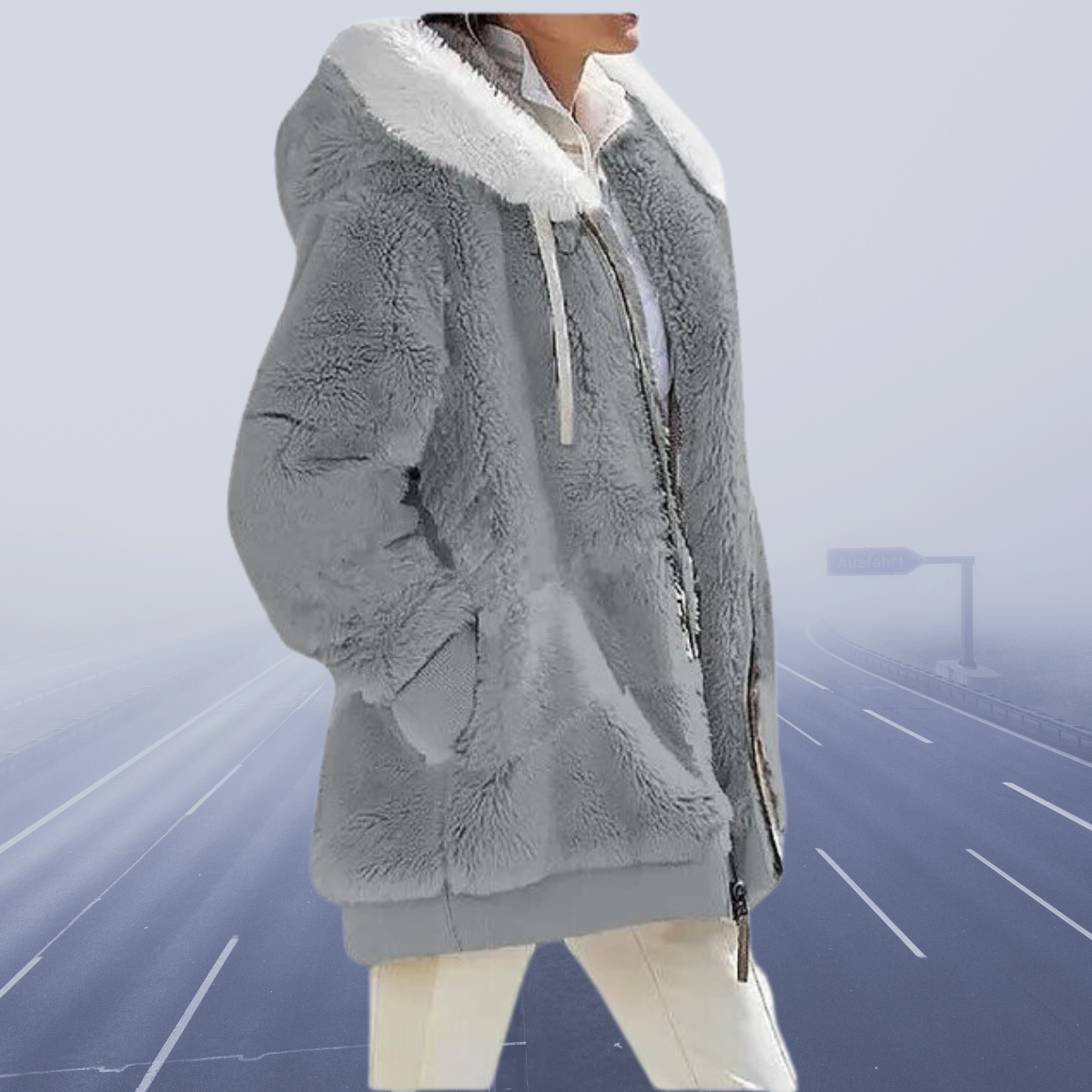 Helvano | Lässige Fleece-Kapuzenjacke für Damen