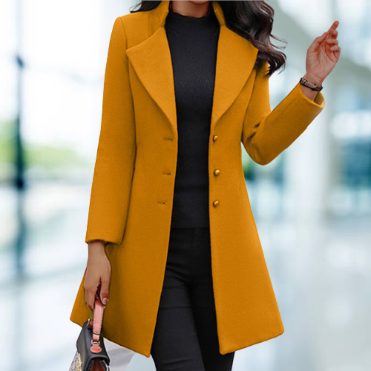 Helvano | Eleganter langer Mantel für Damen