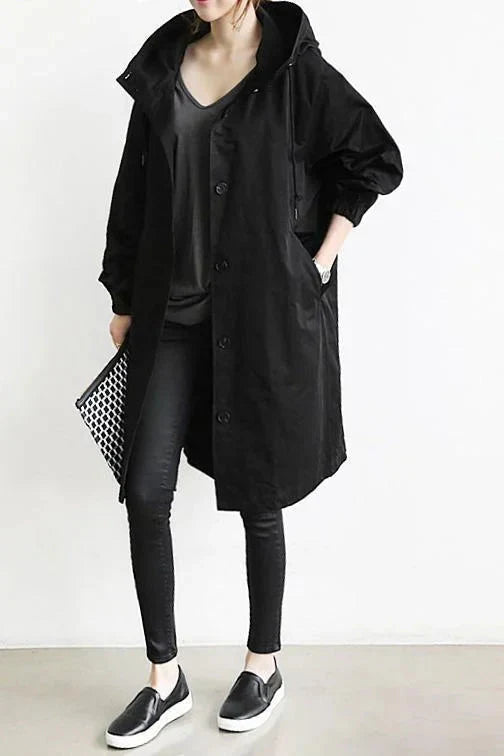 Helvano | Trenchcoat mit Kapuze für Damen