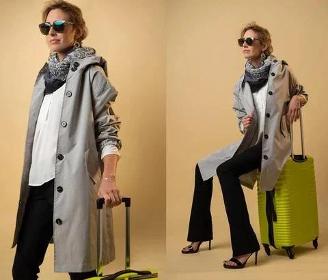 Helvano | Trenchcoat mit Kapuze für Damen