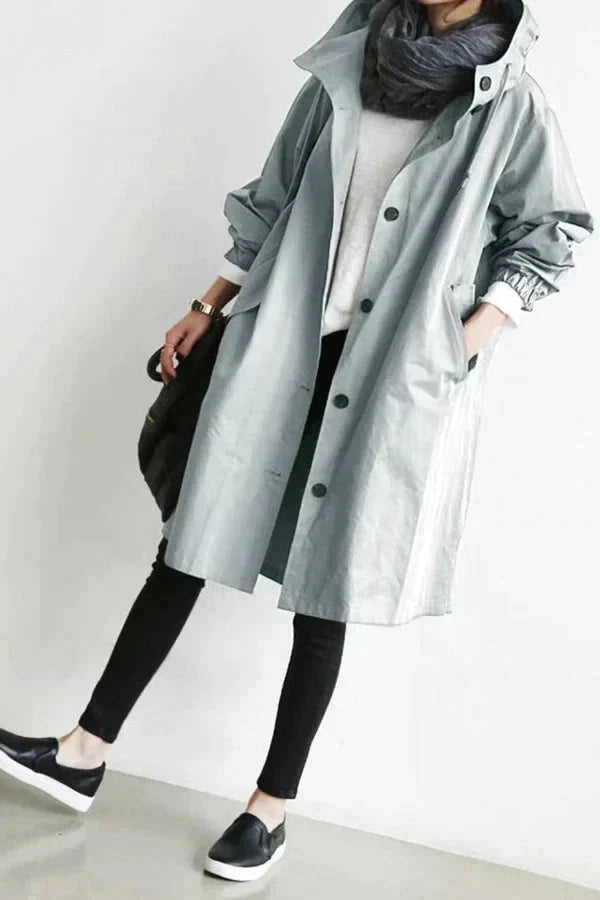 Helvano | Trenchcoat mit Kapuze für Damen