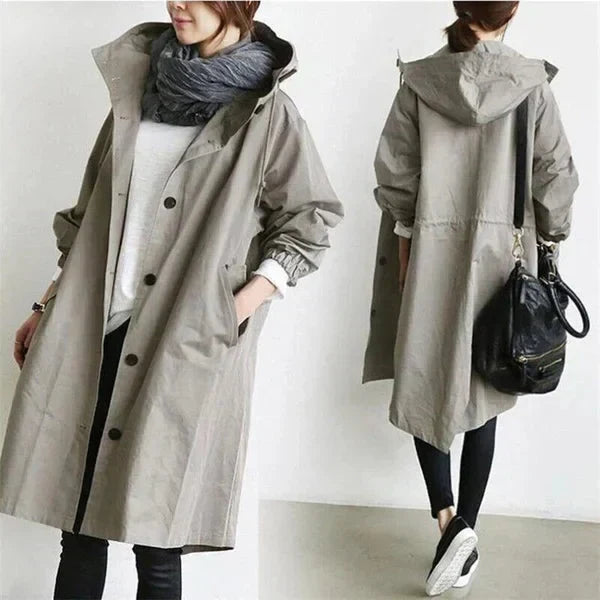 Helvano | Trenchcoat mit Kapuze für Damen