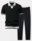 Helvano | Herren-Set Strickpolo & Slim-Fit-Hose