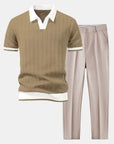 Helvano | Herren-Set Strickpolo & Slim-Fit-Hose