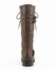 Helvano | Retro-Schnürstiefel mit Schnalle für Damen