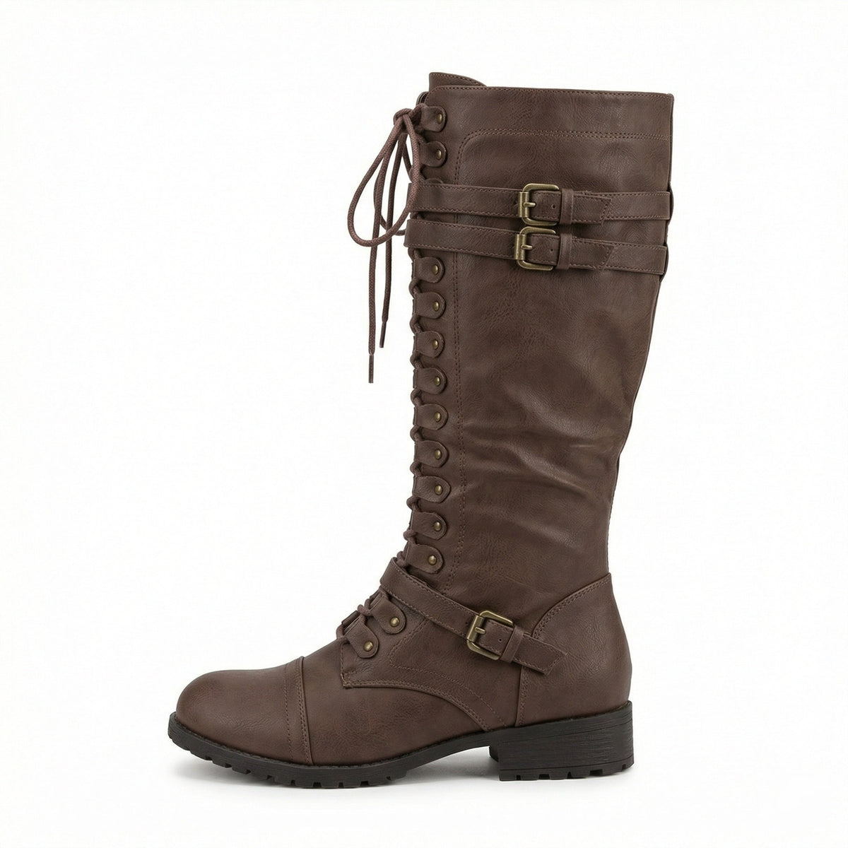 Helvano | Retro-Schnürstiefel mit Schnalle für Damen