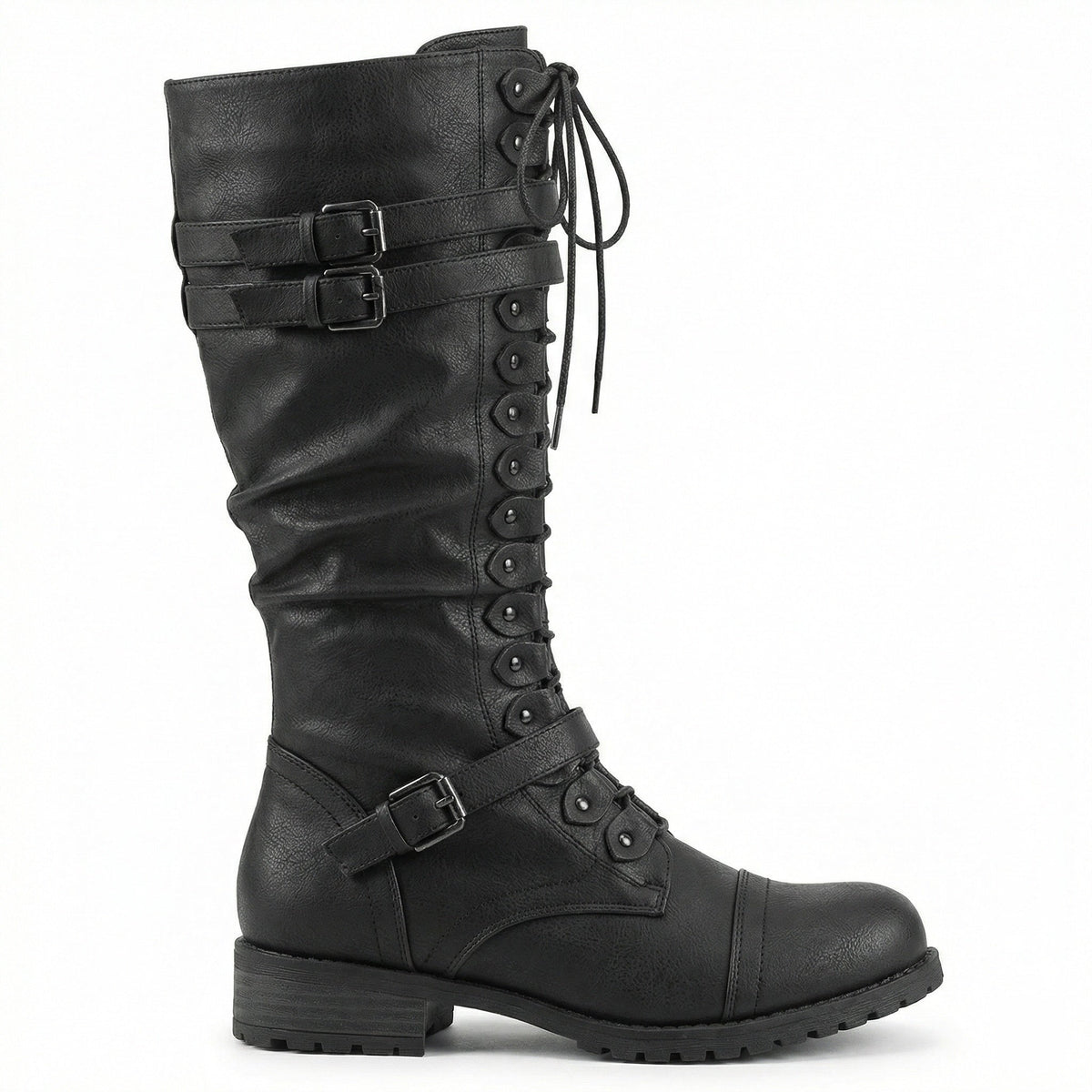 Helvano | Retro-Schnürstiefel mit Schnalle für Damen