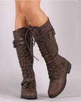 Helvano | Retro Schnürstiefel mit Schnalle für Damen