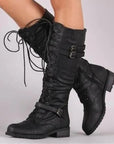 Helvano | Retro-Schnürstiefel mit Schnalle für Damen