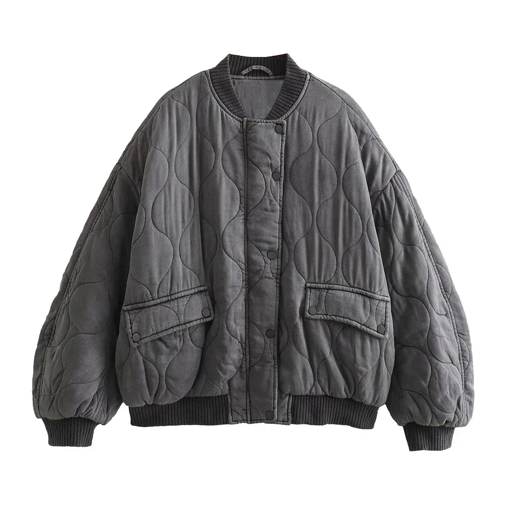 Helvano | Lockere Bomberjacke für Damen in Grau