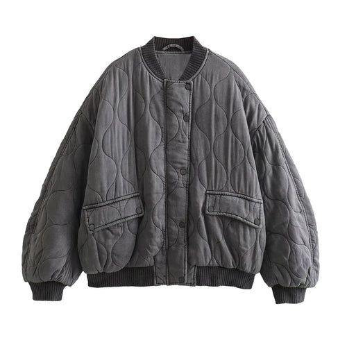 Helvano | Lockere Bomberjacke für Damen in Grau