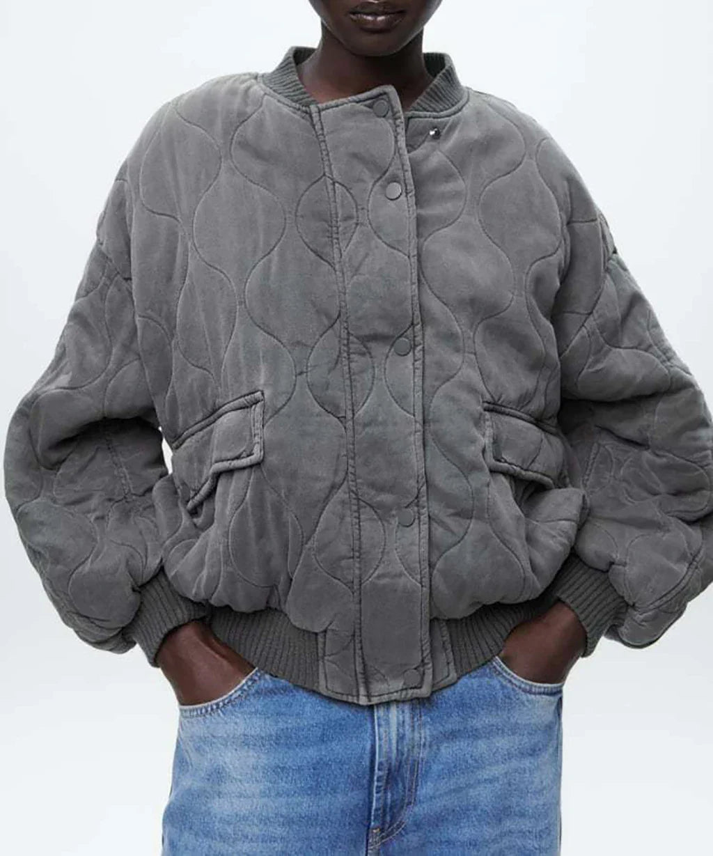 Helvano | Lockere Bomberjacke für Damen in Grau