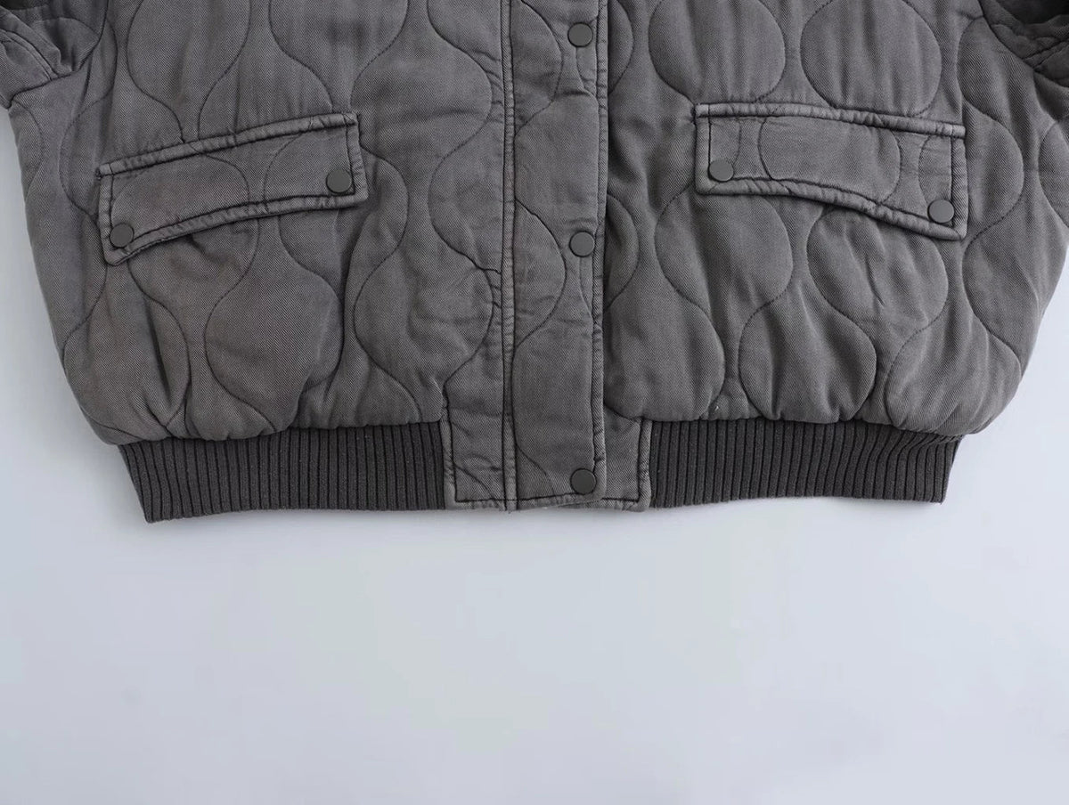 Helvano | Lockere Bomberjacke für Damen in Grau