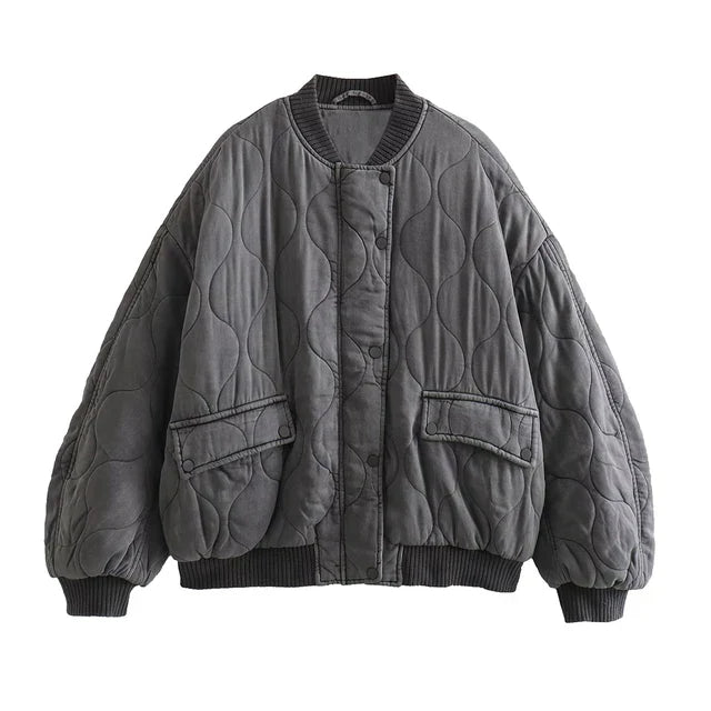Helvano | Lockere Bomberjacke für Damen in Grau
