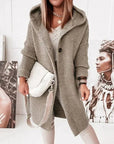 Helvano | Lange Strickjacke mit Kapuze für Damen