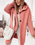 Helvano | Lange Strickjacke mit Kapuze für Damen