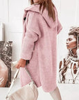 Helvano | Lange Strickjacke mit Kapuze für Damen