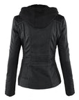 Helvano | Damen Jacke in Lederoptik mit Kapuze