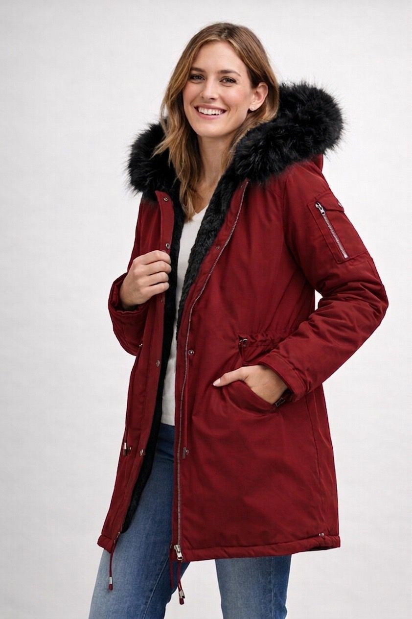 Helvano | Damen Parka mit Fellkapuze und Fleecefutter