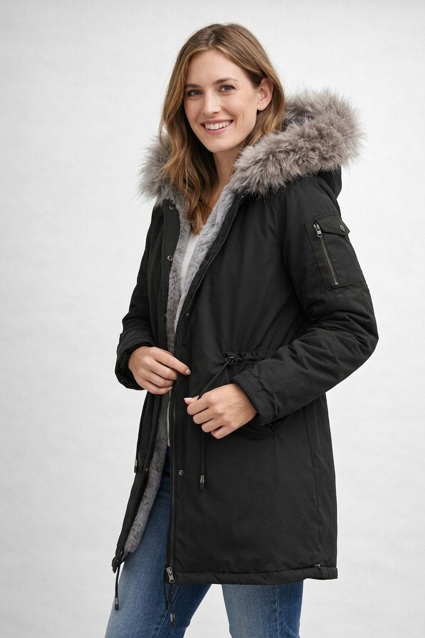 Helvano | Damen Parka mit Fellkapuze und Fleecefutter