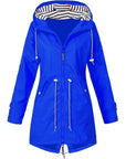Helvano | Damen Trenchcoat mit Kapuze und Kordelzug