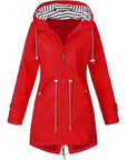 Helvano | Damen Trenchcoat mit Kapuze und Kordelzug
