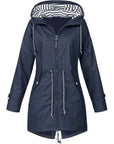 Helvano | Damen Trenchcoat mit Kapuze und Kordelzug