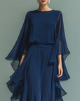 Helvano | Zweiteiler aus Chiffon für Damen in Marineblau