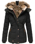 Helvano | Warme Winterjacke mit Fellkapuze für Damen