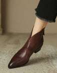 Helvano | Damenstiefelette aus Leder mit Blockabsatz