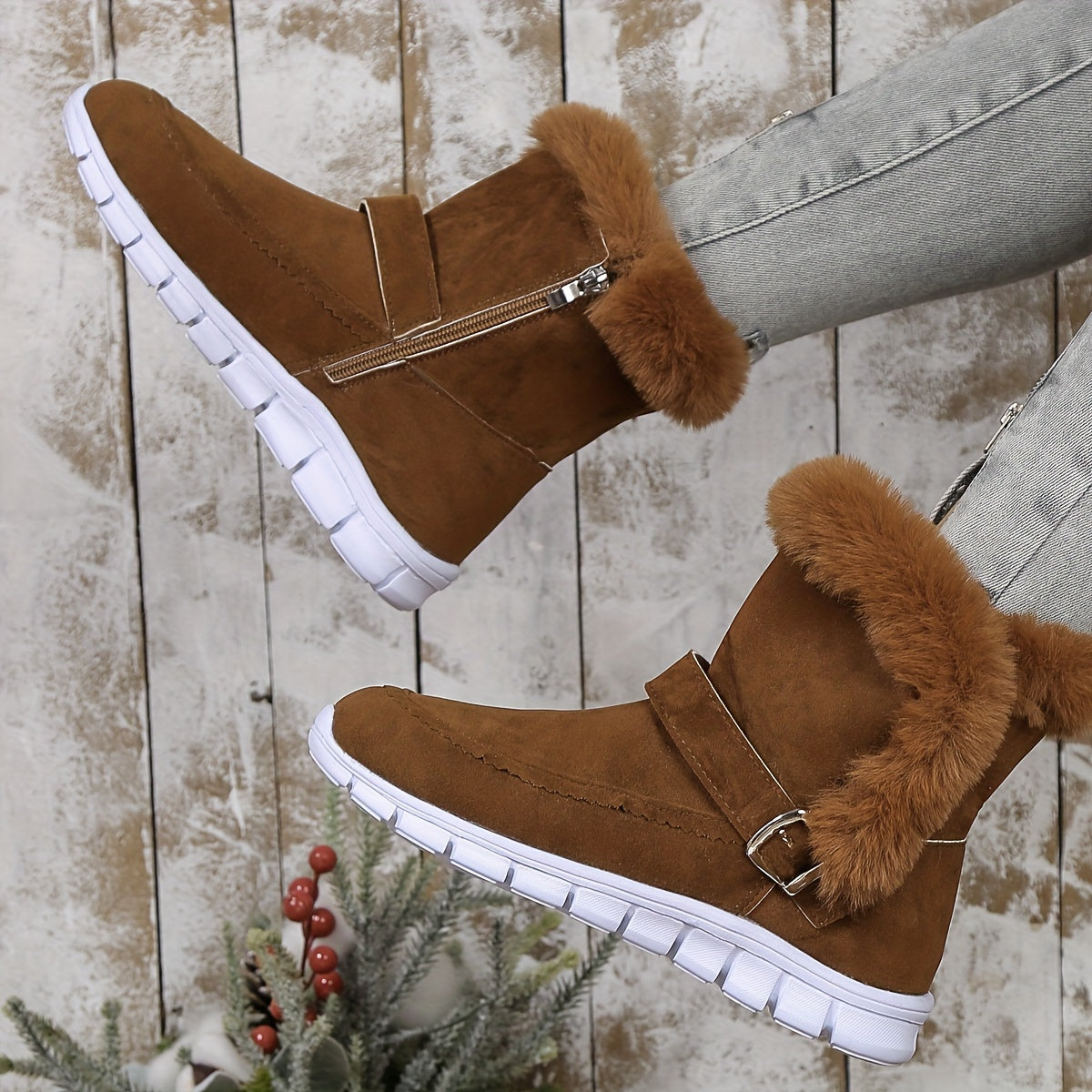Helvano | Damen Winterstiefel mit Plüschbesatz