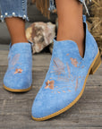 Helvano | Bestickte Stiefeletten mit niedrigem Absatz für Damen