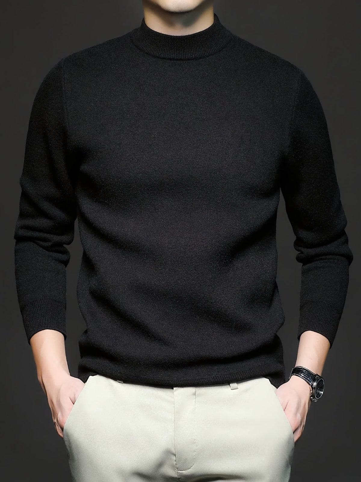 Helvano | Strickpullover mit Stehkragen für Herren