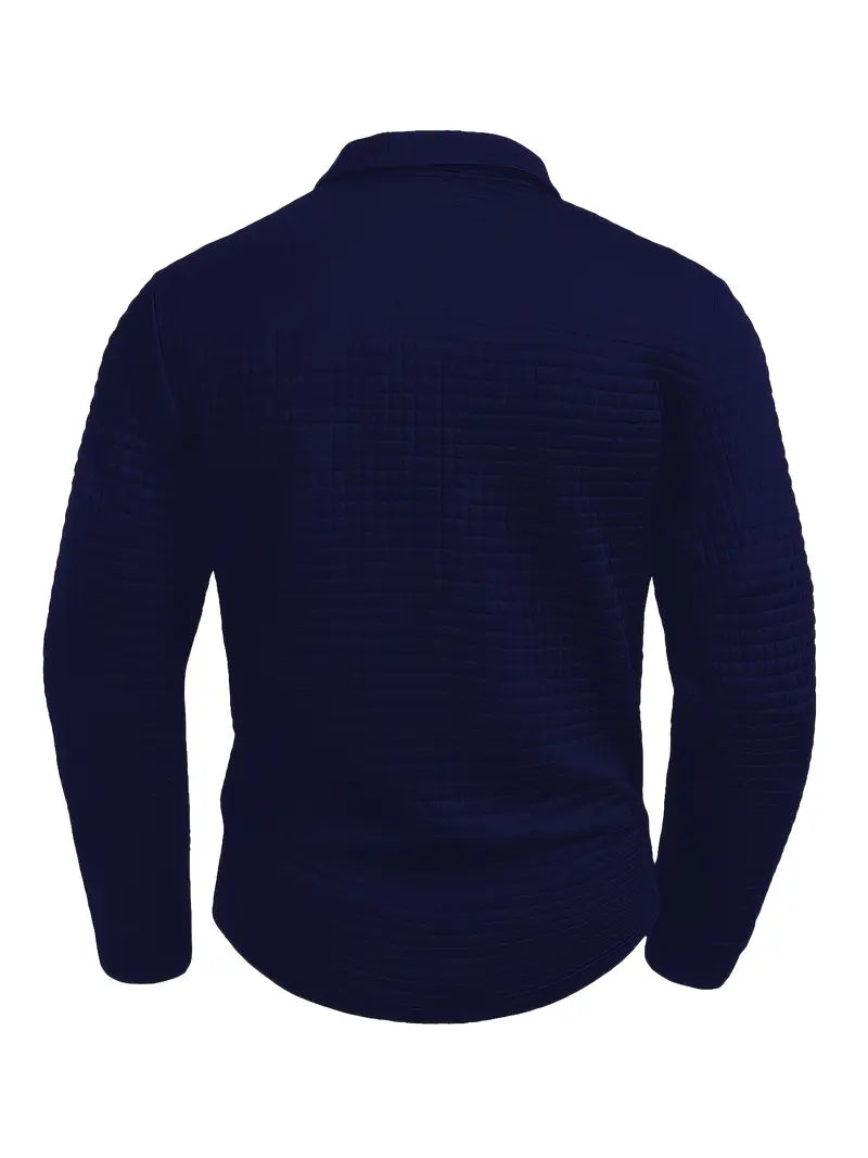 Helvano | Strukturiertes Langarm-Poloshirt für Herren