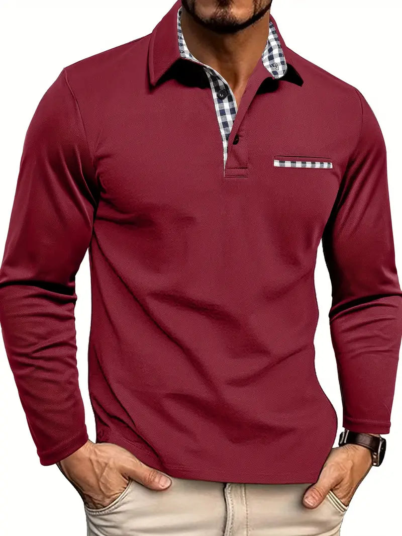 Helvano | Herren-Poloshirt mit langen Ärmeln
