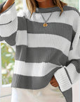 Helvano | Lockerer Colorblock-Strickpullover für Damen