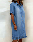 Helvano | Jeanskleid mit Knopfleiste für Damen