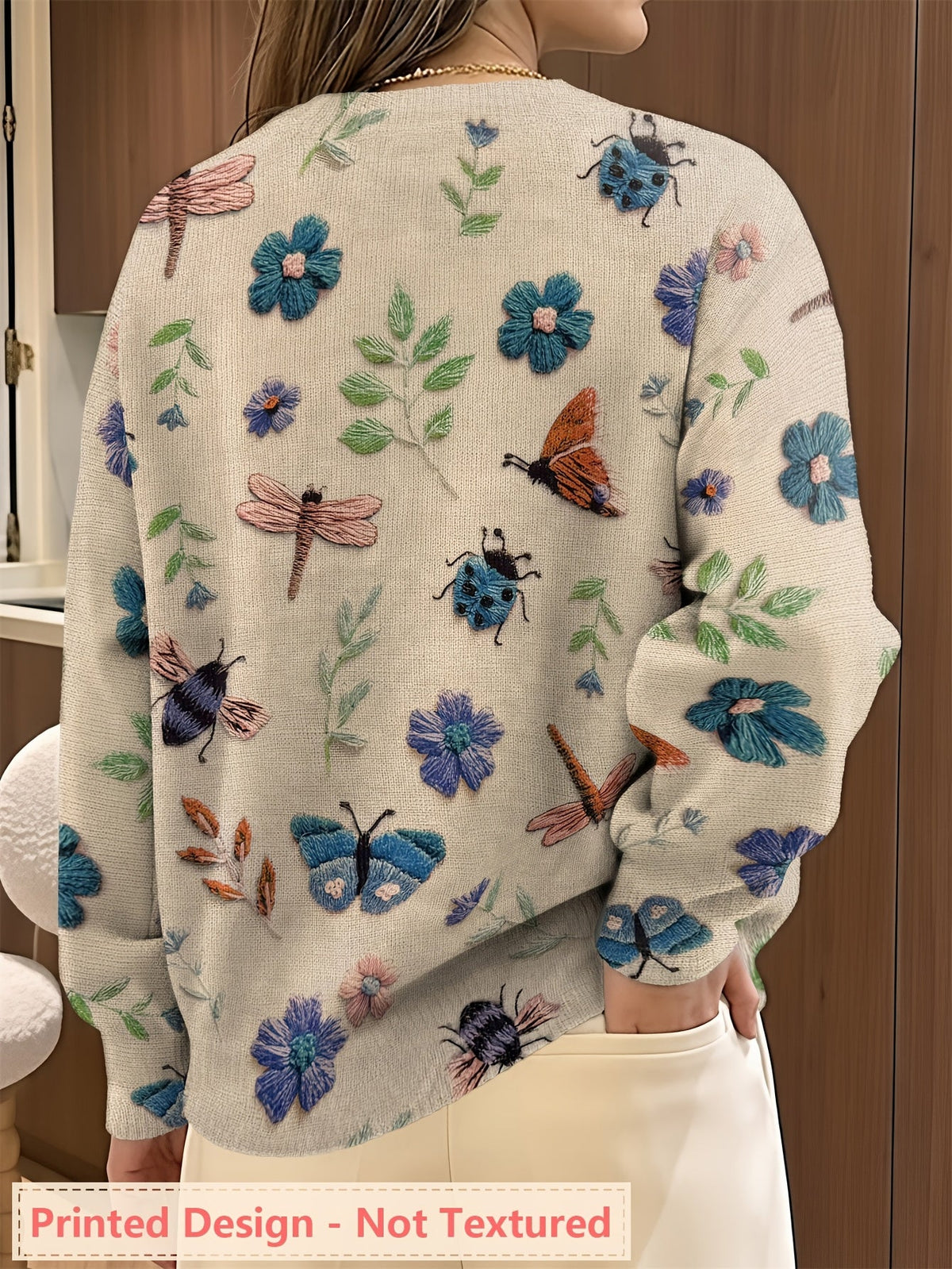 Helvano | Strickpullover mit Blumenprint für Damen