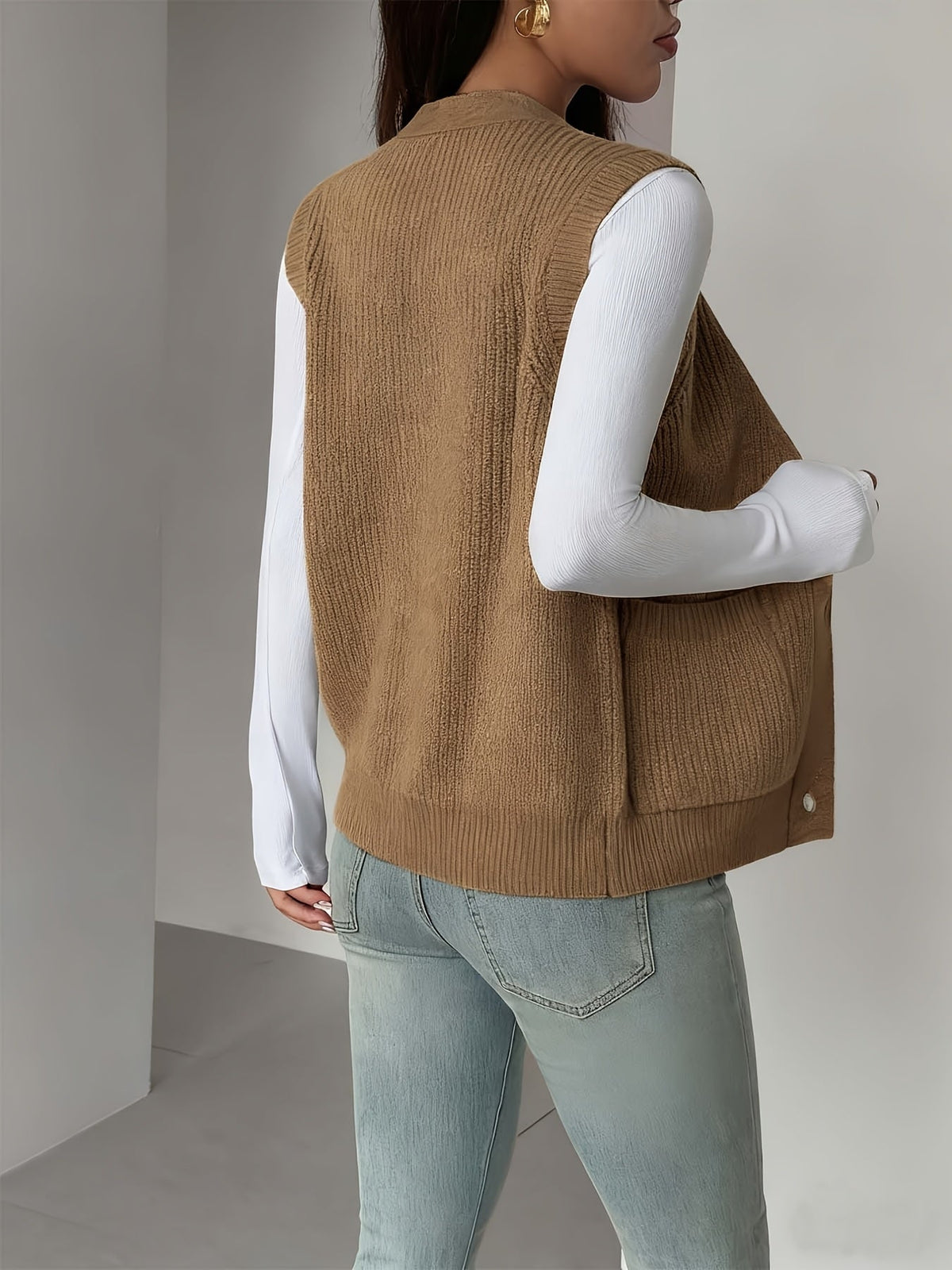 Helvano | Strickweste mit V-Ausschnitt für Damen