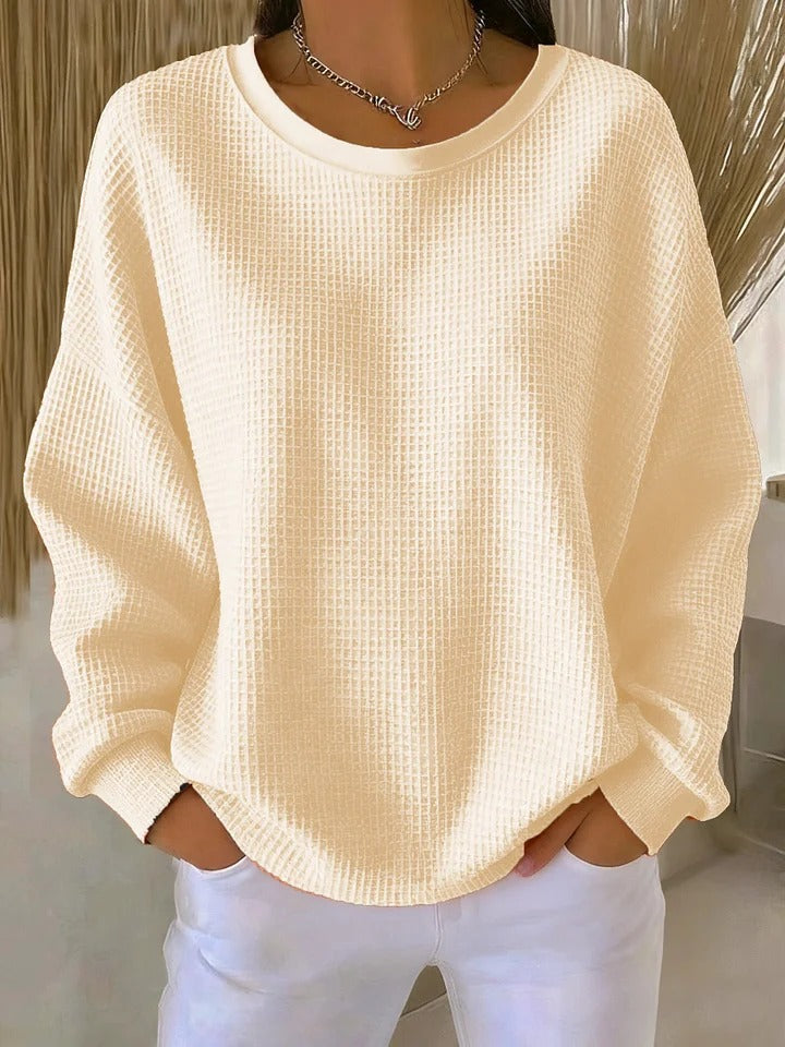 Helvano | Oversized Waffelstrick-Pullover für Damen