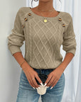 Helvano | Strukturierter Strickpullover mit Knöpfen für Damen