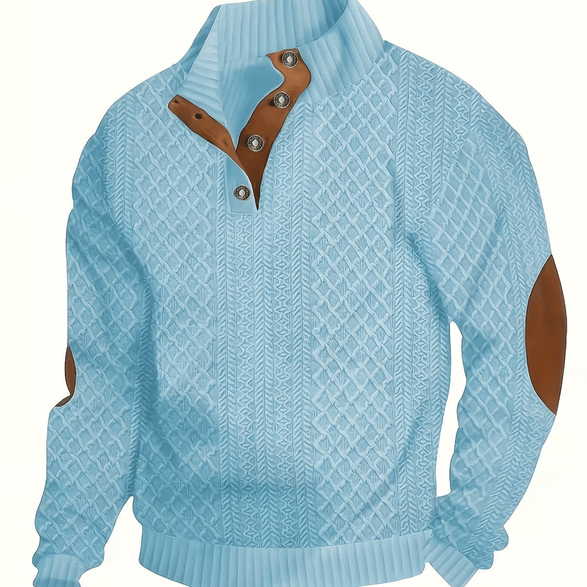 Helvano | Henley-Strickpullover mit Stehkragen für Herren