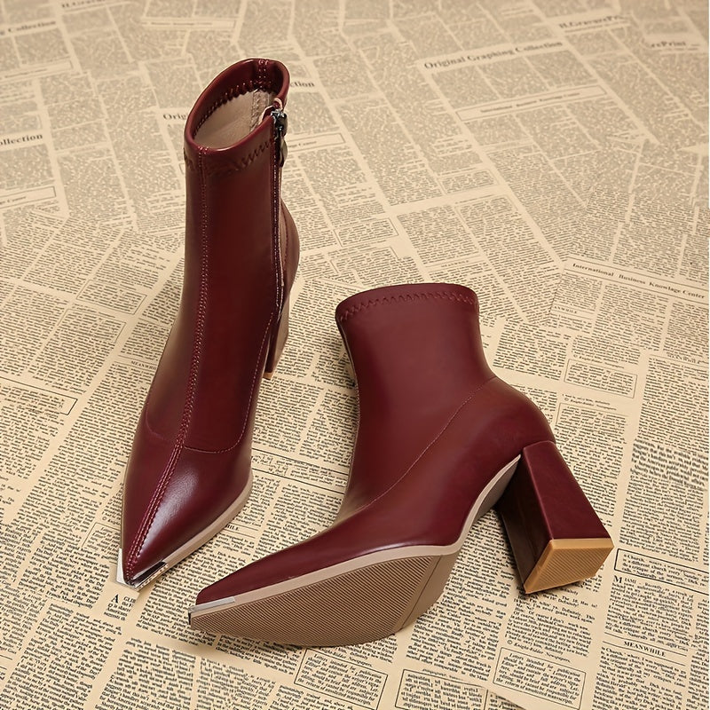 Helvano | Spitze Damen-Stiefeletten mit Blockabsatz