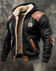 Helvano | Vintage Wildlederjacke mit Kapuze für Herren