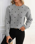 Helvano | Damen Strickpullover mit Punkten und Rundhals