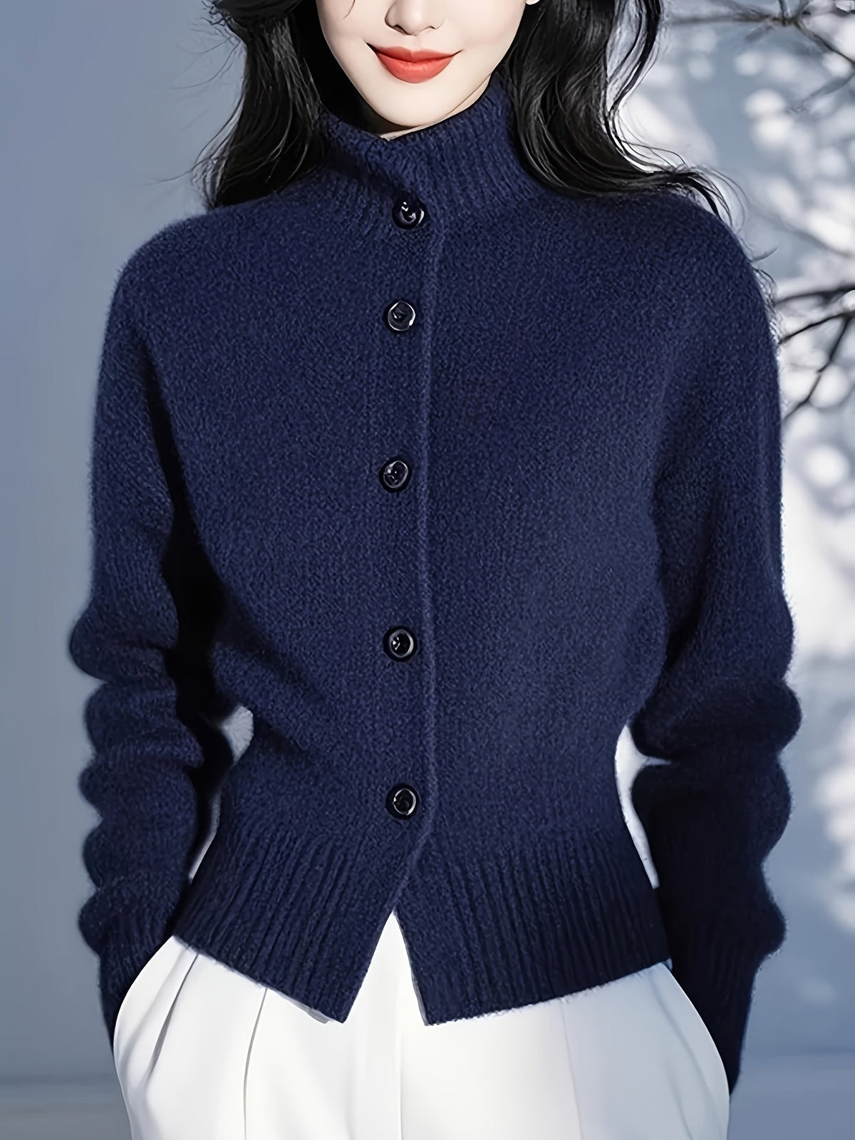 Helvano | Strickjacke mit Stehkragen für Damen